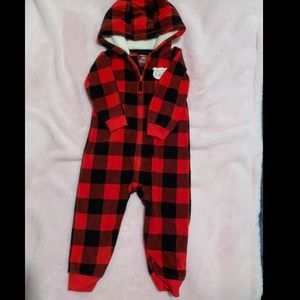 Carter's Toddler Plaid Red/Black jumpsuit